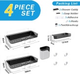 웨시이고 2팩 샤워 캐디 비누 접시와 후크가 분리형 정리함 드릴링 더블 레이어 선반 욕실 주방용 Shower Caddy Soap