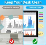 모니터 메모 보드 4PCS 투명 컴퓨터 측면 패널 크리에이티브 데스크톱 홈 오피스용 아크릴 스티커 홀더