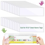미토리 25피스 9 5 x 3 4 투명 명판 포켓 두꺼운 자가 접착 책상 이름표 - 학교 교실 책상 사무용품 잔여물 포함되지 않음