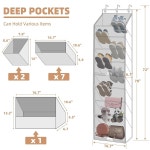 커튼 방진 기능이 대형 딥 포켓 걸이 신발 정리함 옷장 기숙사 좁은 문 보관 홀더 신발장 9단 1팩의 보관용 정리함 7-Shelf