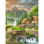 더라이트 보석십자수 풍경화 폭포수 오두막집 DIY키트 30 1개 1688-220904346 3060