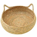 고양이 라탄 바구니 방석 소쿠리 스크레처 둥지 고양이귀 맨집 S-소형