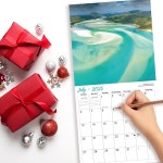 2025 월 캘린더 비치 18개월 걸 수 캘린더 비치 12 x 24 오픈 두꺼운 광택 종이 정리 Alpenglow