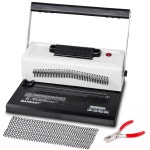 46개의 완전히 분리되는 핀이 MAKEASY 나선형 코일 바인딩 머신 - 전기 삽입기 조절 가능한 측면 마진 1박스 스핀 플라이어 20장 펀치 용량 제공