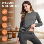 여성 베이스 레이어 여성용 대나무 쿨 보온 속옷 상하 세트 Small