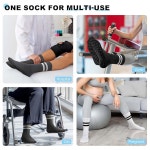 요가 맨발 발레 바레 병원용 그립이 필라테스 양말 여성용 미끄럼 방지 스키드 1 3 Pairs-black