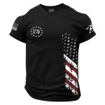 메인피니 남성 애국 셔츠 스트레스를 받은 미국 국기 1776 운동 체육관 머슬 티셔츠