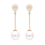 미니아트 미니아트 라크슈미 진주 드롭 금 귀걸이 뒷마개 클러치