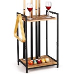 풀 스틱 홀더 - 독립형 큐 바닥 스탠드 나무 10홀 당구 랙 게임 룸 당구장 장식 클럽 테이블 액세서리용