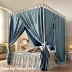 외부 지지대 두꺼운 금속 기둥 네 개의 모서리 브래킷이 AIKASY 트윈 사이즈 캐노피 침대 프레임 금속 목재 베이스 흰색 와 호환 Twin