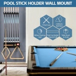 원맥 풀 스틱 홀더 월 마운트 7개 스틱용 솔리드 우드 당구 큐 랙 장식용 클로 액세서리 WALL MOUNT