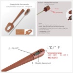 온도계가 내장된 에펑 캔디 주걱과 냄비 클립 u2013 만들기 초콜릿 잼 시럽을 위한 빠른 읽기 디지털 주걱 온도계 BPA 프리 실리콘 Chocolate