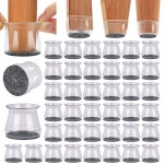 BUMACO 40Pcs 의자 다리 보호대 의자 다리 보호대 하드우드 바닥용 실리콘 패드 커버로 바닥을 보호합니다 1-5 16 2