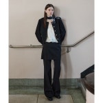 매장정품 TTUDEMENT LAYERED FLARE SKIRT PANTS TM25SPA02BK 244188