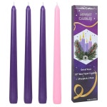 CLCYICEN 4 팩 크리스마스 10 무향 어드벤트 캔들 시즌 축하 휴일 교회 파티 Tobeape Candles 4 Pack
