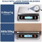 ATOGOU 88파운드 식품 저울 상업용 주방 저울 플러그인 풀 뷰 LCD 디스플레이 스테인리스 스틸 베이킹 빵 요리 육류 채소 농장 산업용 LC200