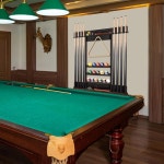 포버원 풀 큐 랙 대나무 벽 마운트 스틱 홀더 8개의 큐와 전체 공 세트 당구장 또는 클럽용 테이블 액세서리 정리함 - 다크 Bamboo