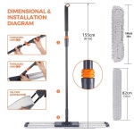 36 대형 레슬링 매트 걸레 상업용 먼지 걸레 조절 가능한 손잡이가 밀대 회사 호텔 가정용 청소 32 in Mop Pads