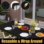 스미리 직사각형 식탁보 6피트 테이블용 방수 탄성 피크닉 캠핑 야외용 세탁 가능한 폴리에스터 식탁 커버 30 x72 72 x 30