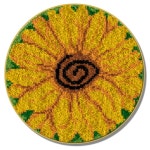 알로데 라운드 플라워 러그 카펫 DIY 스킬 자수 세트 영문버전 흰색인쇄메쉬 1세트 01