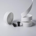 패브릭 너울 핸들바 테이프 - 플러그와 스트립이 로드 바이크 바 200 x 3 cm 2 두께 검은색