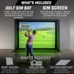 GoSports 12 x 9피트 골프 시뮬레이터 인클로저 네트 - 프레임 HD 임팩트 스크린 키트가 포함된 완벽한 세트