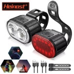 Heinast 자전거 조명 전면 후면 램프 Led 사이클링 라이트 미등 랜턴 용 손전등
