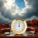 골드 업그레이드 습도계 미니 원형 유리 아날로그 습도계 프로브 바이올린 온도계에 적합