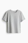 H&M 에이치앤엠 HM 코튼 저지 티셔츠 - 라이트 멜란지- 276891