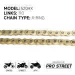 힐라케 520 X-링 오토바이 체인 130 프로 스트리트 HX 시리즈와 커넥팅 마스터 브레이커 연결 520HX-130L