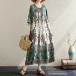 에스닉 루즈핏 보헤미안 롱원피스 비치웨어 여름원피스 휴양지룩 바캉스 G126653