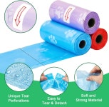 엔샵 3000 반려견 반려동물 똥을 위한 일회용 롤 개똥 봉투 플라스틱 200개 야외 산책 여행 혼합 포 프린트 스타일 Paw Print Style