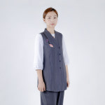 지장사 4157 여자 우드 얇은 롱 조끼 생활한복 한복 봄가을 여름 롱조끼 개량한복 여성 보살님 절복 법복 사찰복 템플스테이 지장사 곤색 88