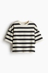 H&M 에이치앤엠 HM Boxy 티셔츠 - 크림 보더- 276615