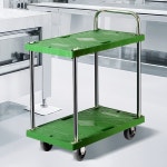 플라스틱스텐녹색 2단 중 식당카트 주방트롤리 웨건 서빙카트 음식