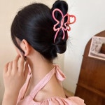 옷자락 여성 파스텔 올림머리 나비 메탈 집게 헤어핀