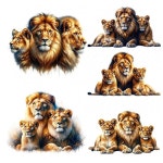 사자 가족 화장실 스티커 침실 입구 거실 현관 홈 장식 벽 이동식 1 QT664-D