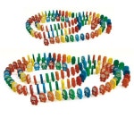 102pcs 2세트 한글 숫자공부 첫걸음 도미노 맞추기 그림 블록 놀이 교구 레이스 블럭 세트 완구
