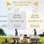 LLGJ-펫 캐리어 케넬 23 항공 도로 여행용 강아지 고양이용 롱 하드 사이드 최대 23파운드 수트 Small