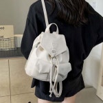 버클라인 투포켓 여성 글로시 복조리 레더 미니 백팩