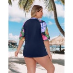 코스카시 여성용 플러스 사이즈 래쉬가드 수영 셔츠 반팔 UPF 50 수영복 운동복