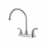 피스터 Pfirst 시리즈 주방 싱크대 수도꼭지 2핸들 하이 아크 3홀 스테인리스 스틸 75 GALLONS PER MINUTE G136200S 1