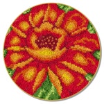 라운드 카페트 러그 DIY 스킬 자수 세트 중국어버전 흰색인쇄메쉬 NO 02 1세트