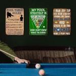 재미있는 당구 틴 사인 풀 테이블 액세서리 풀룸 장식 당구장 금속 선물 남자 8 X 12 Green