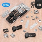 31개 하키 헬멧 키트 코이텍 축구 교체 부품 바이저 클립 4개 너트 고무 개스킷 J 클립 야구용 하드웨어 소프트볼