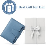 에어킷 소형 지갑 여성 RFID 소프트 가죽 이중폴드 컴팩트 카드 홀더 지퍼 코인 포켓 4 ID 창을 가진 여성용 1