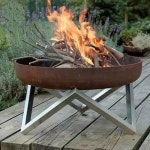 대형 파이어핏 캠핑 파이어 원형 장작 브래킷 그릴 직화 화로대 강철 화로 화덕 201 거치대