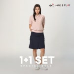 홀릭앤플레이 1 1 SET 여성 우븐 집업 티셔츠 아웃포켓 긴기장 큐롯