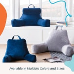 리넨스파 메모리 폼이 독서 베개 - 침대에 앉아 독서 게임 TV 시청을 위한 등받이 팔이 달린 의자 베개 기숙사 방 Stone Standard