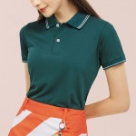 샵앤 국산 여성 두줄 카라넥 반팔 쿨론 골프 티셔츠 SC-WSH-G0002